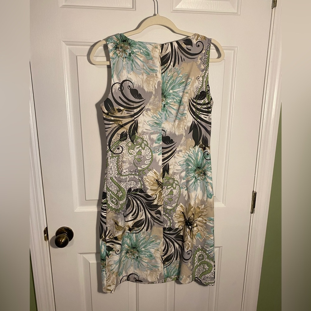 Connected Apparel Green and Blue Paisley Midi Dress - Picture 2 of 4